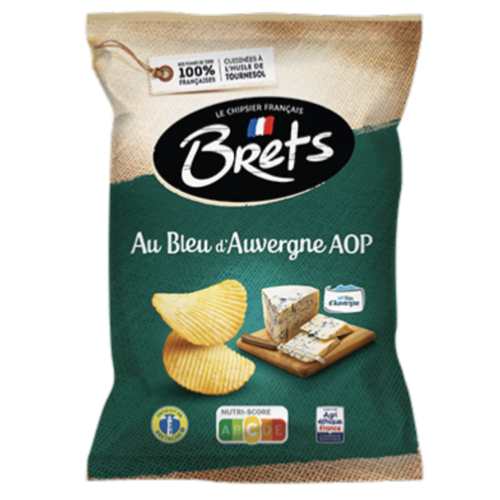 Croustilles ondulées Bleu d'Auvergne AOP - Brets 125g 