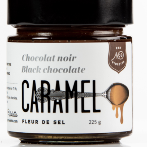 Caramel à la fleur de sel chocolat noir - Par Violetta 225g 