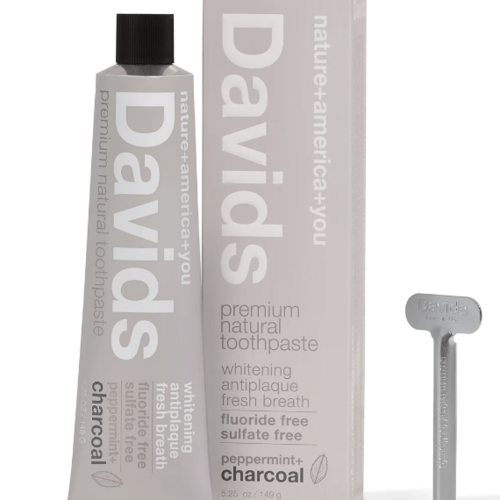 Dentifrice naturel charbon et menthe poivrée - Davids 149g 