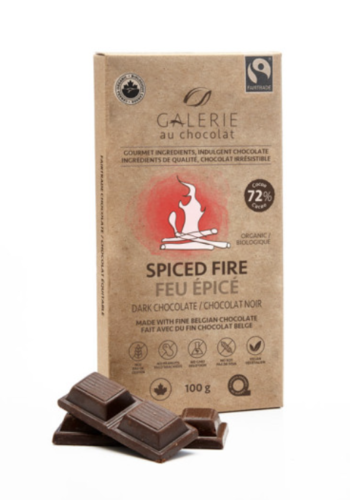 Dark chocolate bar “spicy fire” (organic) - Galerie au Chocolat 100g 