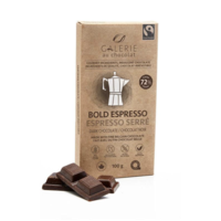 72% dark chocolate bar “Bold Espresso” (Organic) - Galerie du Chocolat 100g