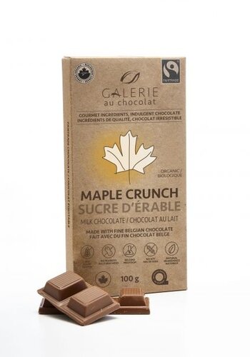 Chocolat Sucre d'Érable- Galerie au Chocolat 100g 