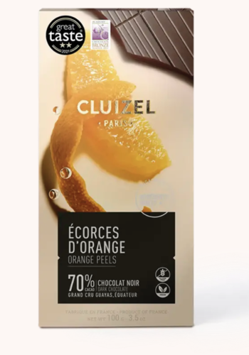 70% Orange Peels Dark Chocolate - Cluizel 100g 