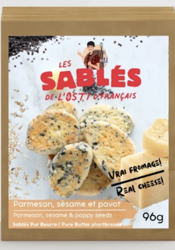 Biscuits sablés parmesan, sésame et pavot - Les Sablé de L'Osti D'Français 96g 
