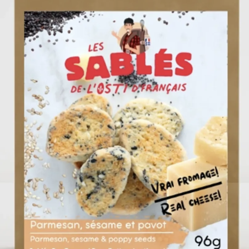 Parmesan, sesame and poppy seed shortbread biscuits - Les Sablé de L'Osti D'Français 96g 
