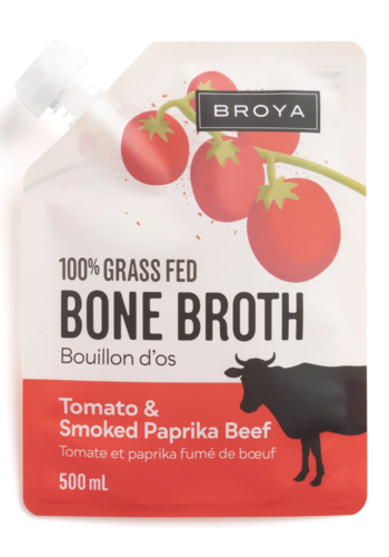 Bouillon d'os de boeuf tomate et paprika fumé (100% Grass Fed) -Broya 500ml 