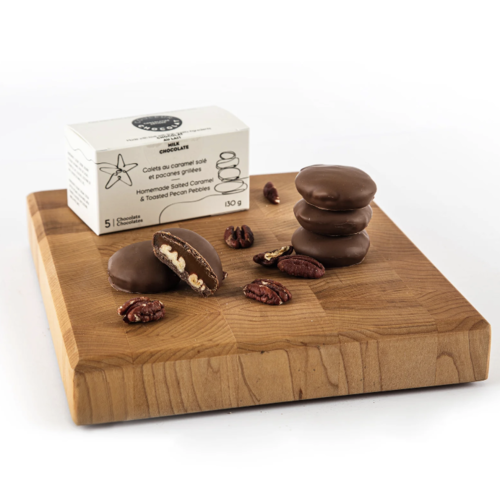 Milk Chocolate Pebbles with Salted Caramel and Pecans - Couleur Chocolat 130g 