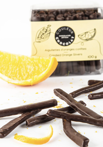 Candied orange strips - Chocolate color 100g 