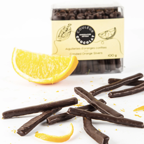 Candied orange strips - Chocolate color 100g 