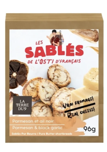 Biscuits au parmesan et ail noir - Les Sablé de L'Osti D'Français 96g 