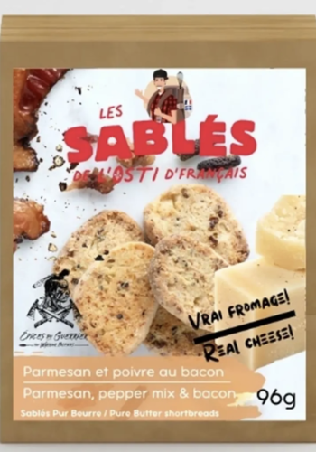 Biscuits au parmesan et poivre au bacon - Les Sablé de L'Osti D'Français 96g 