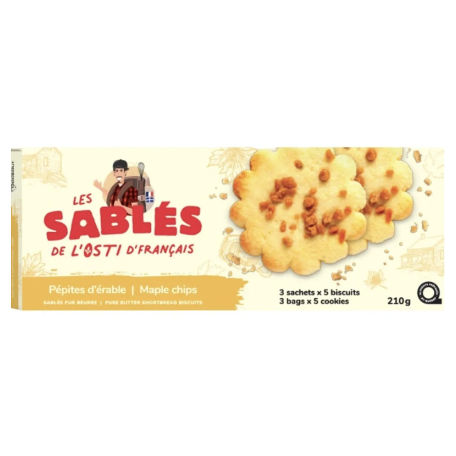 Sablés pur beurre pépites d'érable - Les Sablé de L'Osti D'Français 210g