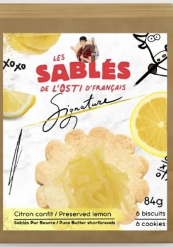 Pure butter biscuits with candied lemon (6 biscuits) - Les Sablé de L'Osti D'Français 84g 