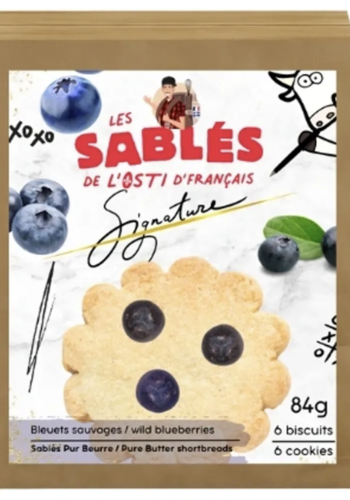 Biscuits pur beurre bleuets sauvages (6 biscuits) - Les Sablé de L'Osti D'Français 84g 