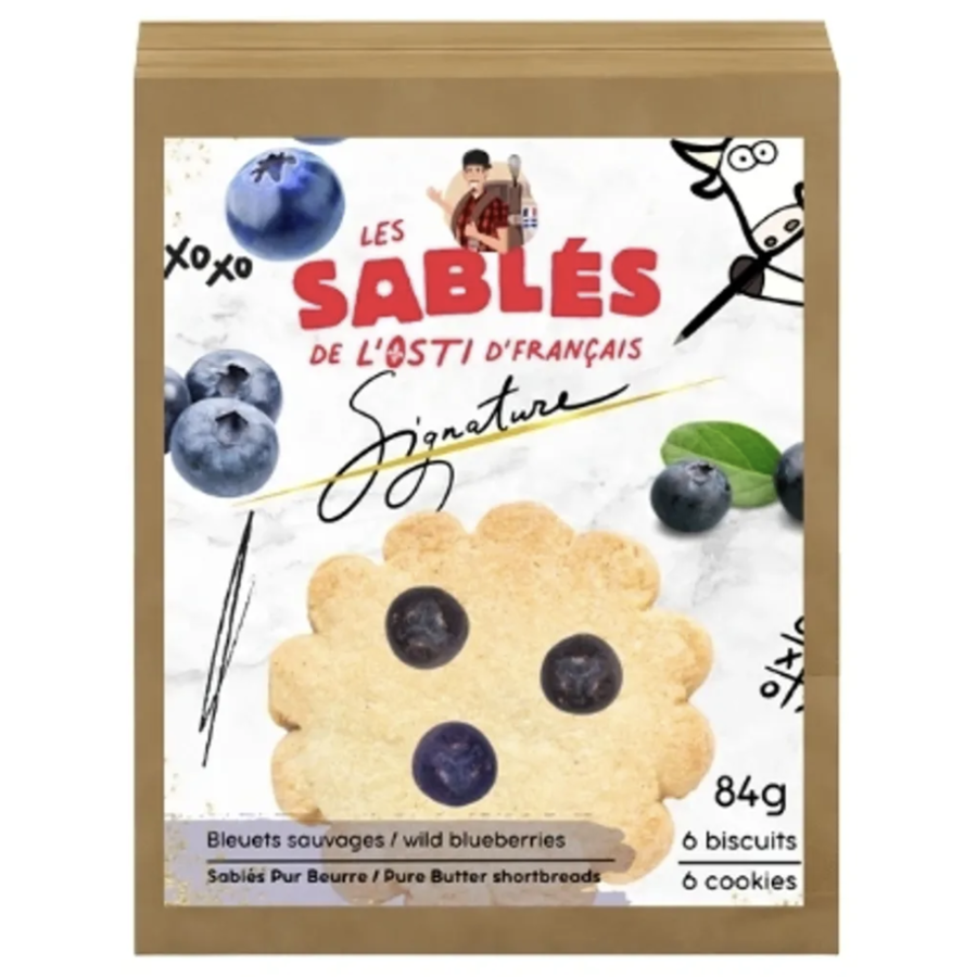 Pure butter wild blueberry biscuits (6 biscuits) - Les Sablé de L'Osti D'Français 84g