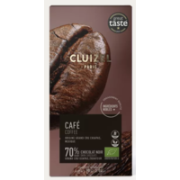 Tablette de chocolat noir 70% au café - Cluizel 70g