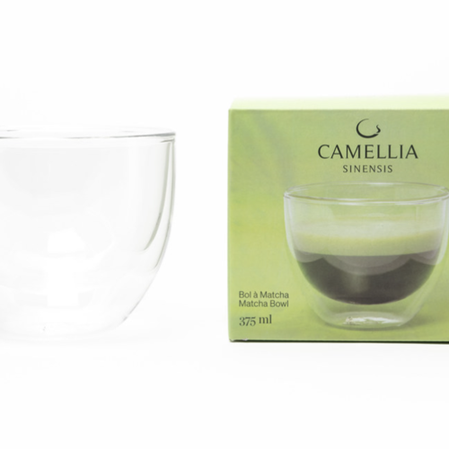 Double Wall Glass Matcha Bowl (Iris) - Camellia Sinensis 375ml 