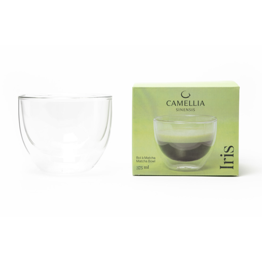 Double Wall Glass Matcha Bowl (Iris) - Camellia Sinensis 375ml