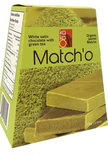 Éclats de thé vert matcha au chocolat blanc (Match'o) - KaKao 100g 