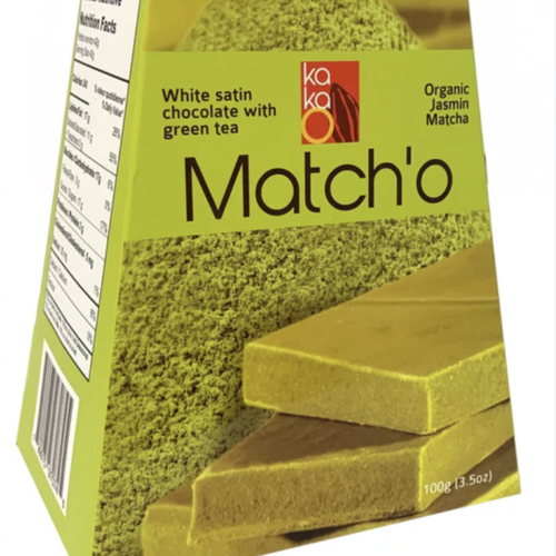 Match'o Chocolat blanc satiné au thé vert- KaKao 100g 