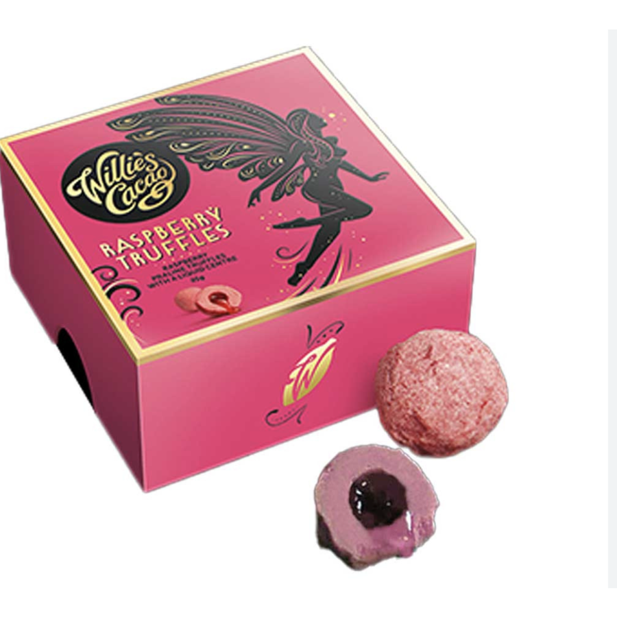 Truffes au chocolat noir praliné et framboise - Willie's cacao 35g