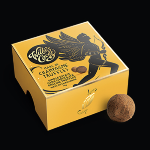 Dark chocolate truffles with Marc de Champagne - Willie's cacao 