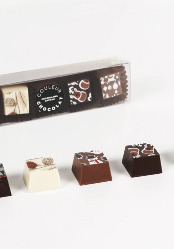 5 morceaux de chocolat de Noël - Couleur chocolat 