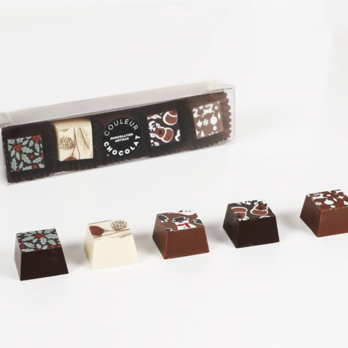 5 pieces of Christmas chocolate - Chocolate color 