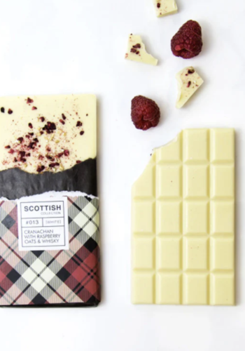 Cranachan White Chocolate with Raspberries, Whisky & Oats - Quirky Chocolate 100g 