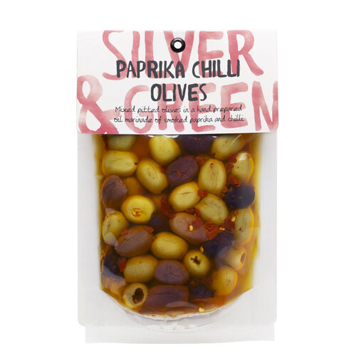 Olives au paprika et piment - Silver & Green 220g 