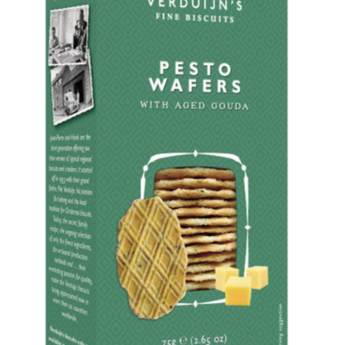 Pesto Wafers with Aged Gouda - Verdujn's Fine Biscuit 75g 