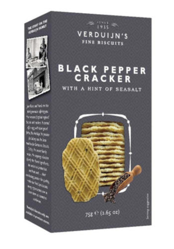 Craquelins style gaufrettes au poivre noir et au sel de mer - Verdujn's Fine Biscuit 75g 