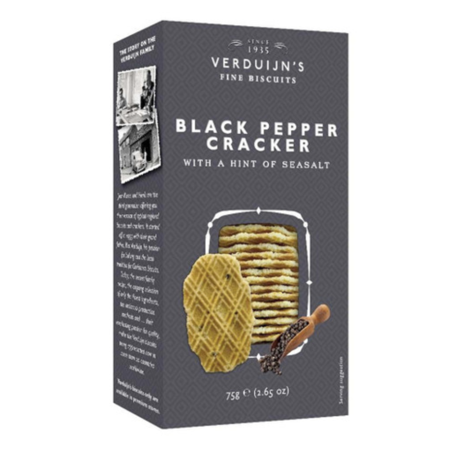 Wafers with Black Pepper & Sea Salt - Verdujn's Fine Biscuit 75g