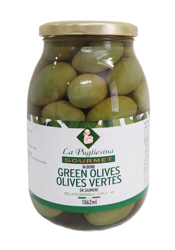Olives Cerignola saumure - La Pugliestina 1062ml 