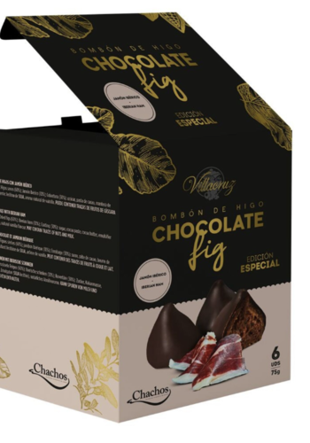 Dark chocolate and fig candy with Iberian ham - Villacruz 75g 