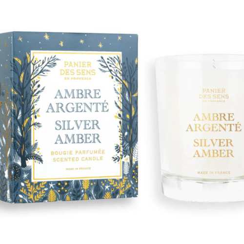 Silver Amber Scented Candle - Panier des Sens 180g 
