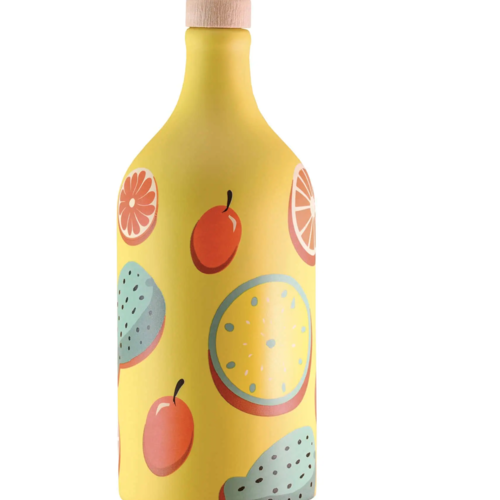 Huile d'olive extra vierge (Jarre en céramique fruits méditerranéens - Jaune) - Muraglia 500ml 