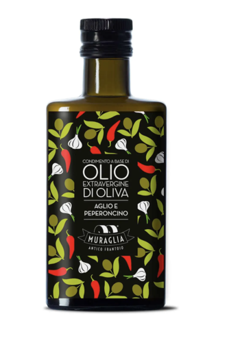 Huile d'olive extra vierge aromatisée à l’ail et au piment - Muraglia 200ml 