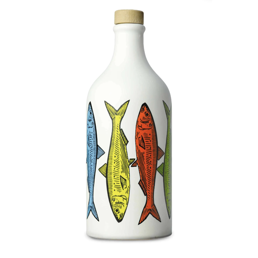 Huile d'olive extra vierge (Bouteille en céramique sardines) -  Muraglia 500 ml