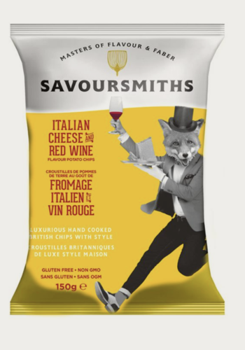 Croustilles au fromage italien et vin rouge  - Savoursmiths 150g 