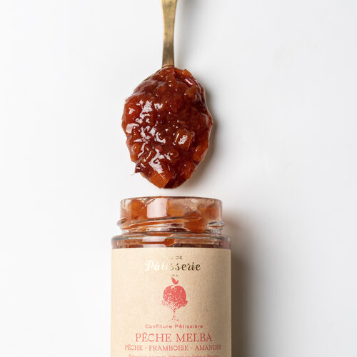 Confiture Pêche Melba (Fou de Pâtisserie) - Maison Perrotte 210g  Confiture Pêche Melba (Fou de Pâtisserie) - Maison Perrotte 210g