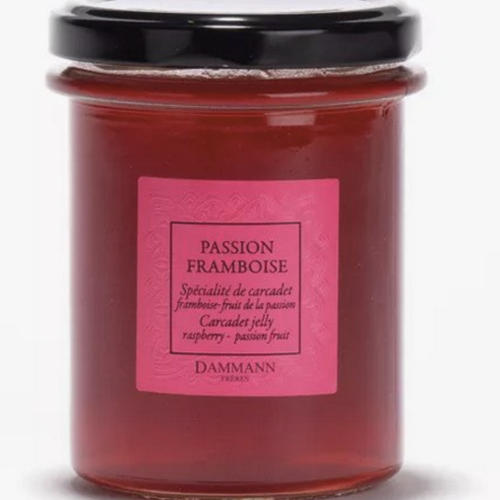Gelée/Spécialité de carcadet framboise et fruit de la passion - Dammann Frères 235g 