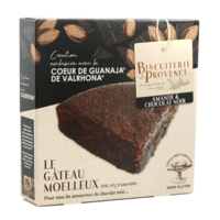 Gâteau moelleux amande & chocolat noir Cœur de Valrhona (Amandier du Ventoux) - Biscuiterie de Provence 225g