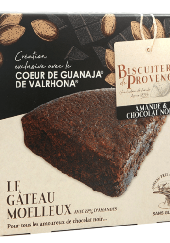 Gâteau moelleux amande & chocolat noir Cœur de Valrhona (Amandier du Ventoux) - Biscuiterie de Provence 225g 