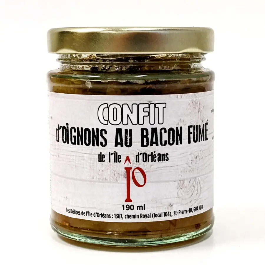 Confit d'oignons au bacon fumé - Les Délices de l'Île d'Orléans 190 ml