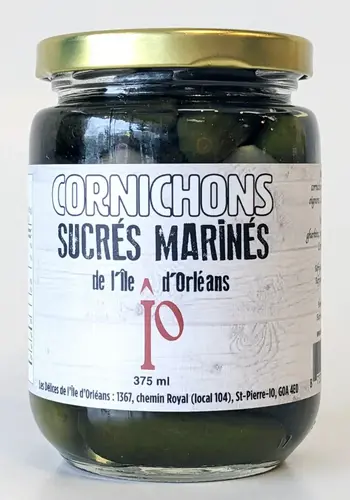 Cornichons sucrés marinés | Délices de l'Île d'Orléans | 375 ml 