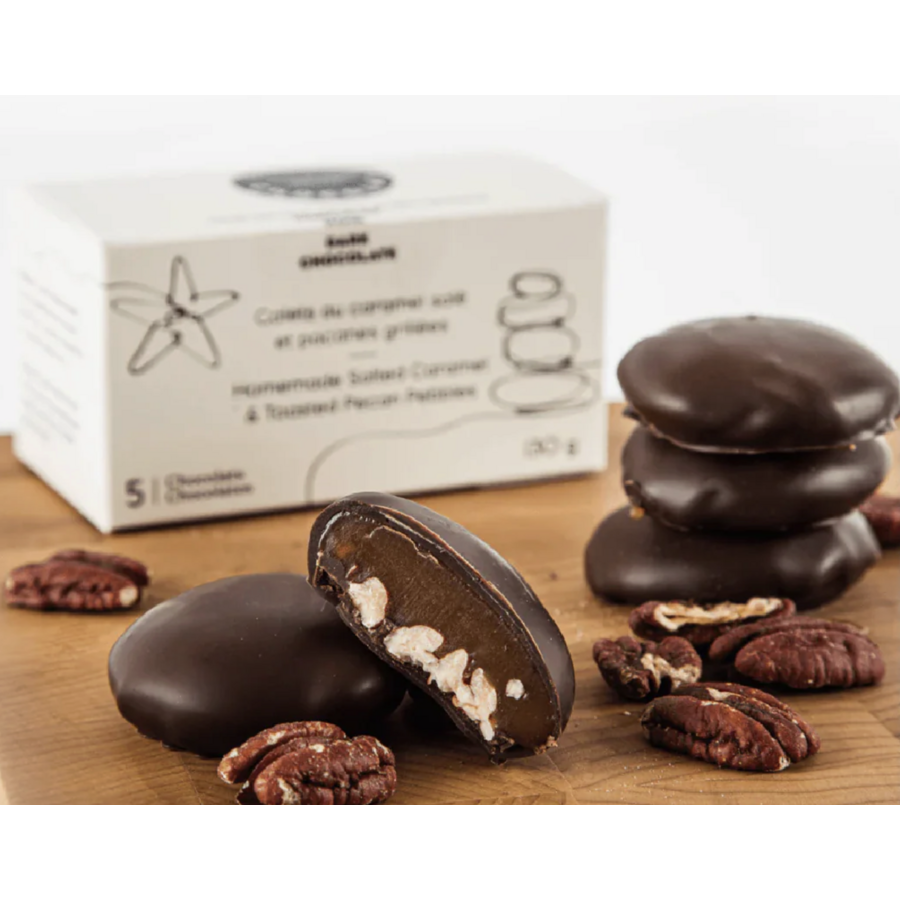 Galet au chocolat au lait, caramel salé et pacanes - Couleur chocolat 130g