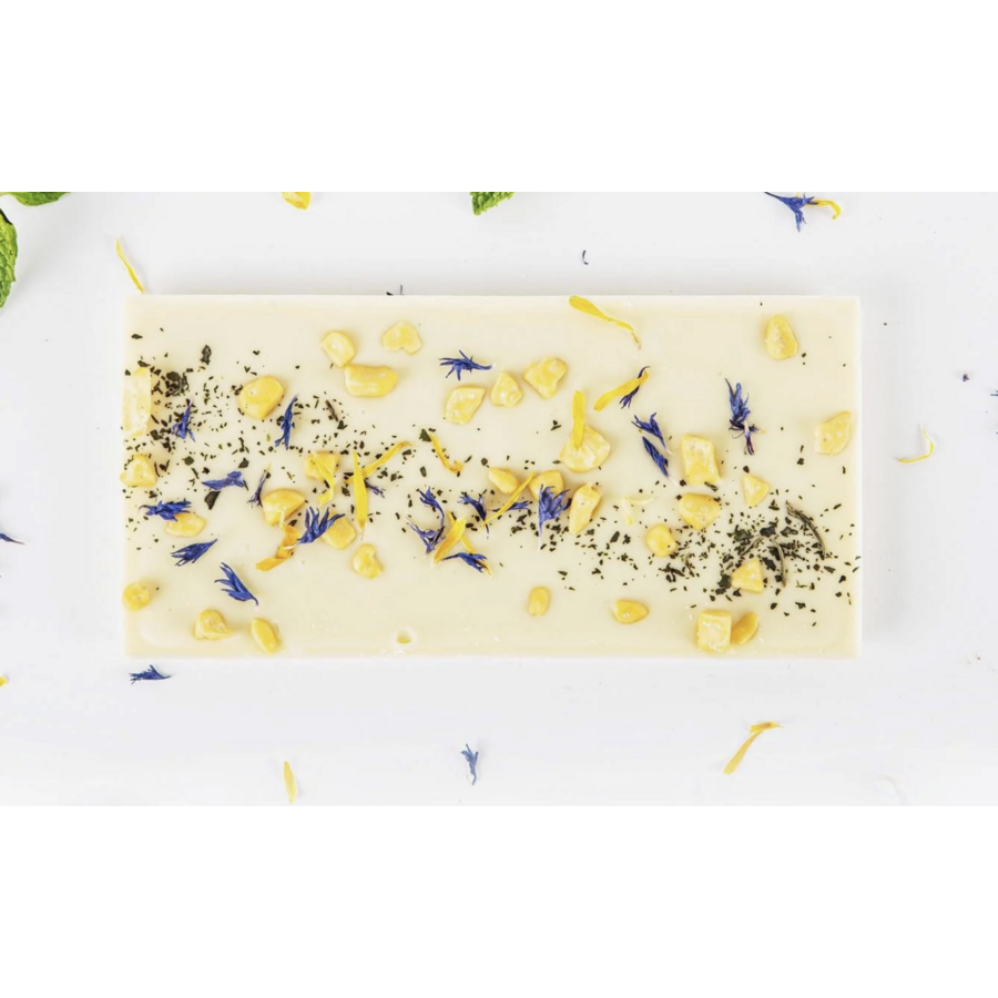 White chocolate bar with passion fruit and wild mint - Couleur Chocolat 90g