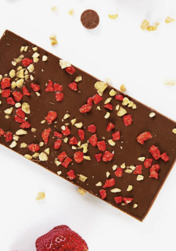 Dark chocolate bar with strawberries and maple sugar - Couleur Chocolat 90g 