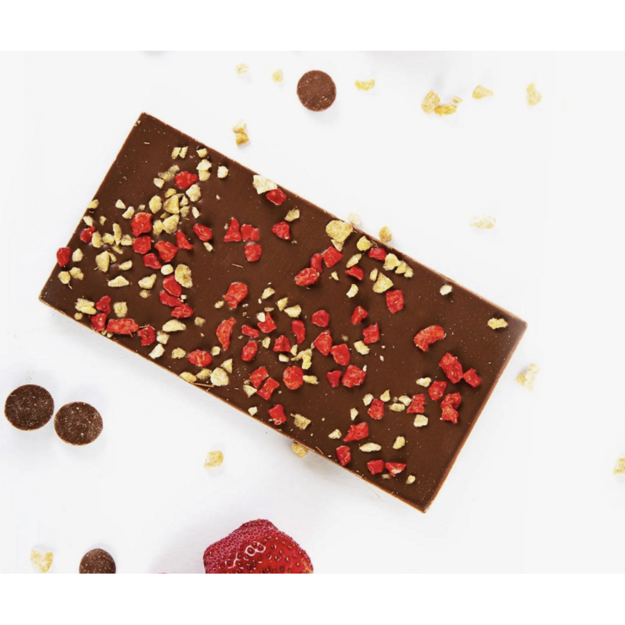 Tablette chocolat noir fraises et sucre d'érable - Couleur Chocolat 90g